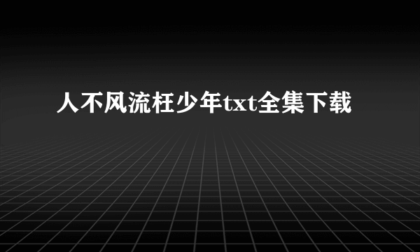 人不风流枉少年txt全集下载