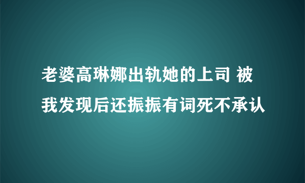 老婆高琳娜出轨她的上司 被我发现后还振振有词死不承认