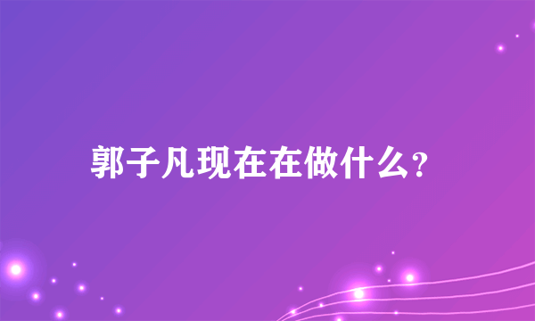 郭子凡现在在做什么？