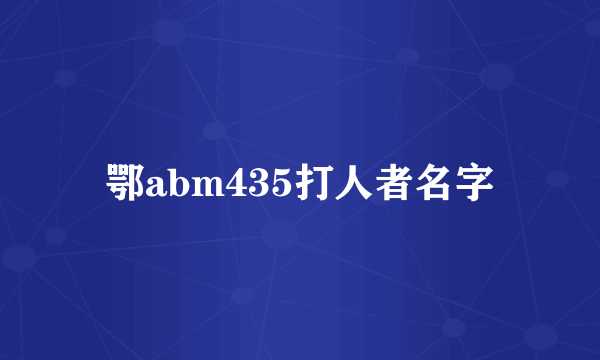 鄂abm435打人者名字