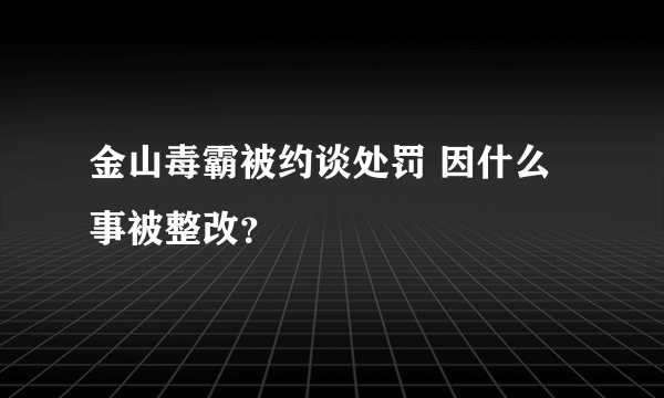 金山毒霸被约谈处罚 因什么事被整改？