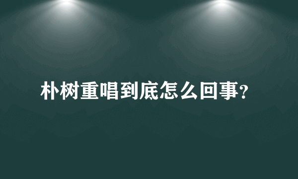 朴树重唱到底怎么回事？