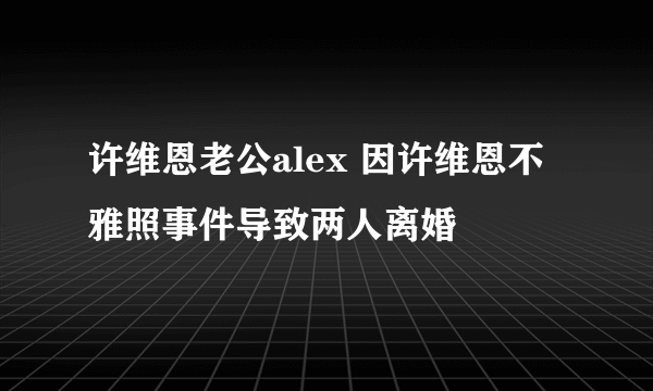 许维恩老公alex 因许维恩不雅照事件导致两人离婚