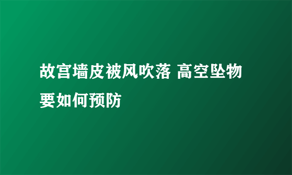 故宫墙皮被风吹落 高空坠物要如何预防