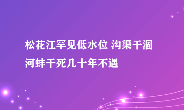 松花江罕见低水位 沟渠干涸河蚌干死几十年不遇