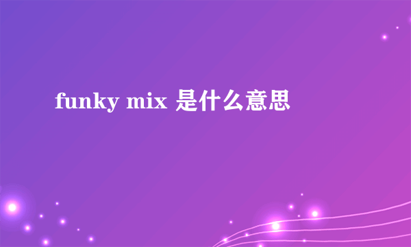 funky mix 是什么意思