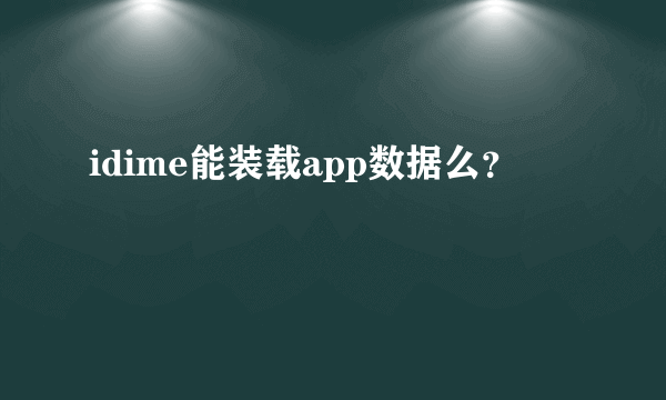 idime能装载app数据么？