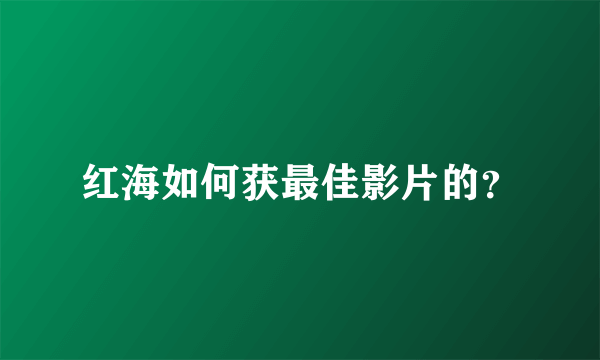 红海如何获最佳影片的？