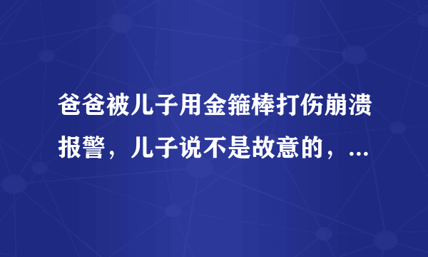 爸爸被儿子用金箍棒打伤崩溃报警，儿子说不是故意的，打哪了让人哭笑不得？