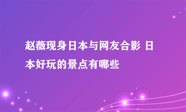 赵薇现身日本与网友合影 日本好玩的景点有哪些