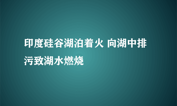 印度硅谷湖泊着火 向湖中排污致湖水燃烧