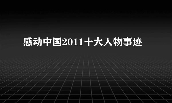 感动中国2011十大人物事迹