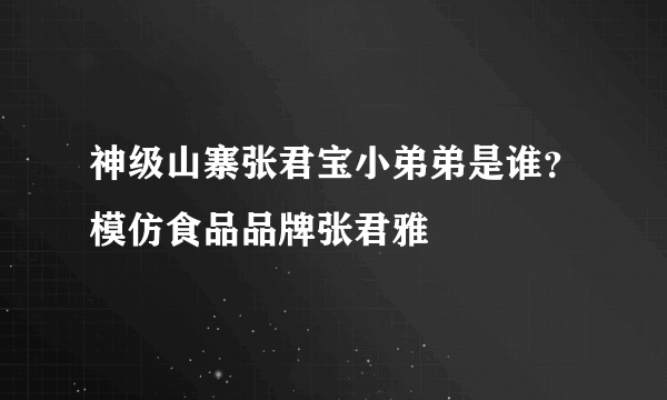 神级山寨张君宝小弟弟是谁？模仿食品品牌张君雅