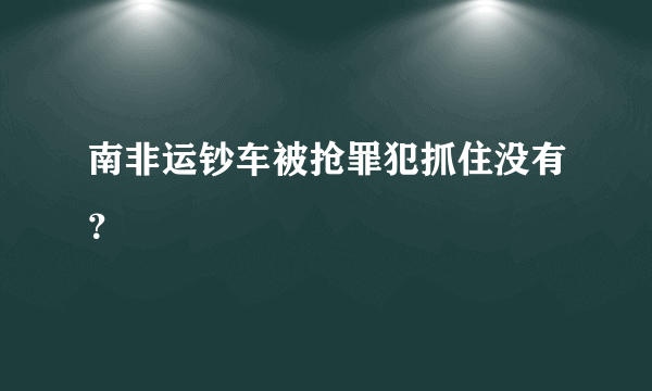 南非运钞车被抢罪犯抓住没有？