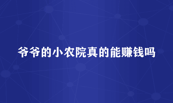 爷爷的小农院真的能赚钱吗