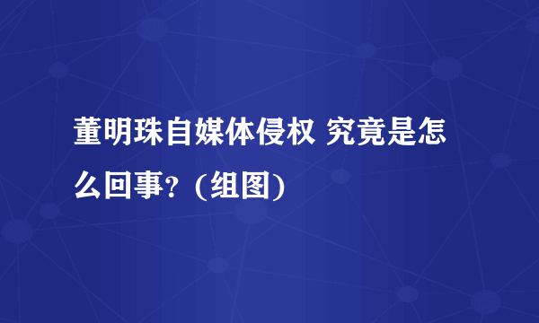 董明珠自媒体侵权 究竟是怎么回事？(组图)