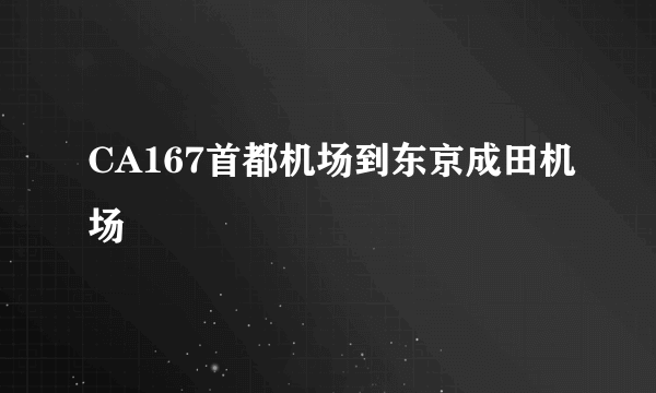 CA167首都机场到东京成田机场