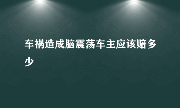 车祸造成脑震荡车主应该赔多少