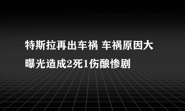 特斯拉再出车祸 车祸原因大曝光造成2死1伤酿惨剧