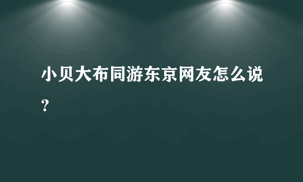 小贝大布同游东京网友怎么说？