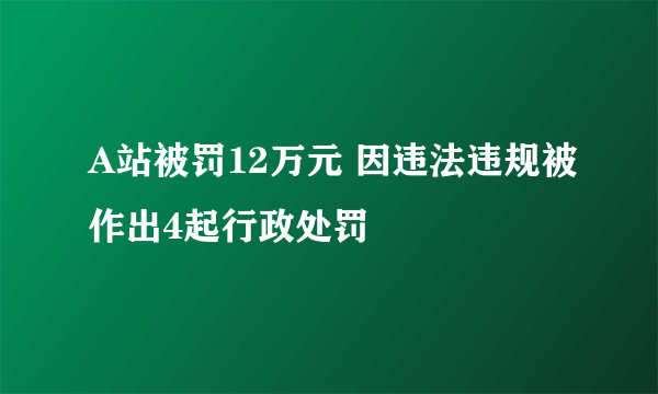 A站被罚12万元 因违法违规被作出4起行政处罚