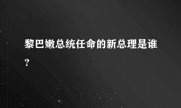 黎巴嫩总统任命的新总理是谁？