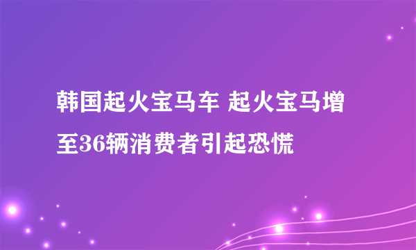 韩国起火宝马车 起火宝马增至36辆消费者引起恐慌