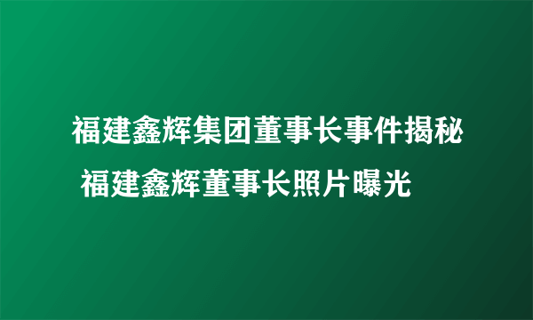 福建鑫辉集团董事长事件揭秘 福建鑫辉董事长照片曝光