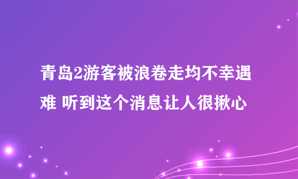 青岛2游客被浪卷走均不幸遇难 听到这个消息让人很揪心