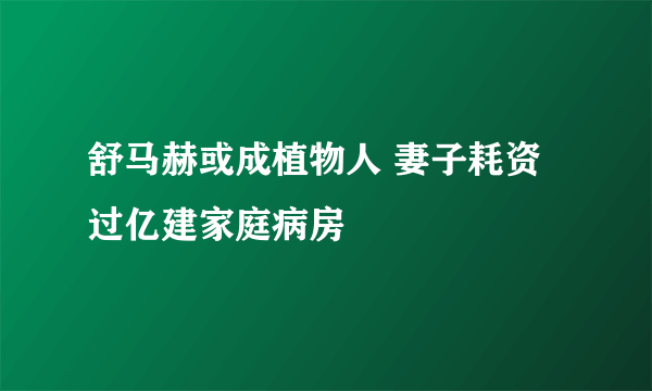 舒马赫或成植物人 妻子耗资过亿建家庭病房