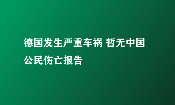 德国发生严重车祸 暂无中国公民伤亡报告