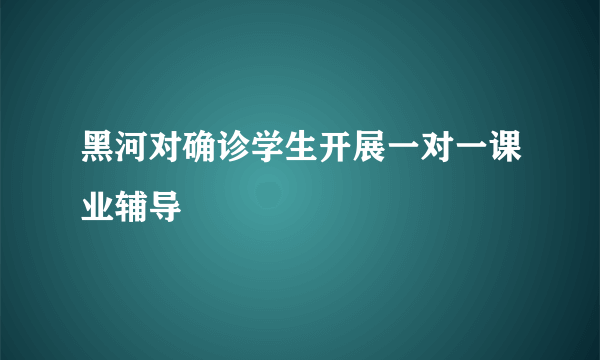 黑河对确诊学生开展一对一课业辅导