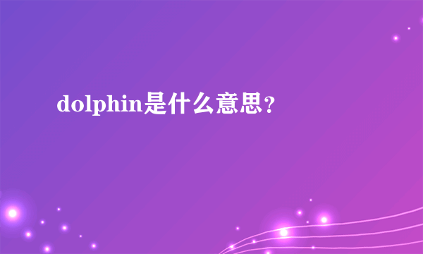 dolphin是什么意思？