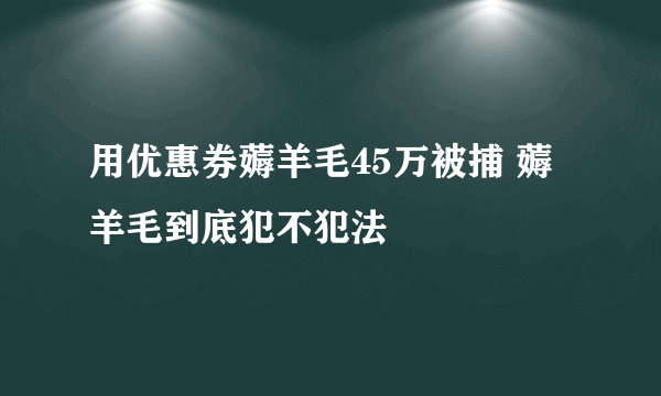 用优惠券薅羊毛45万被捕 薅羊毛到底犯不犯法