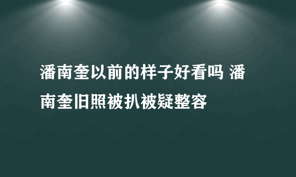 潘南奎以前的样子好看吗 潘南奎旧照被扒被疑整容