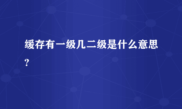 缓存有一级几二级是什么意思?