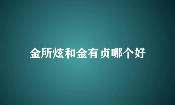 金所炫和金有贞哪个好