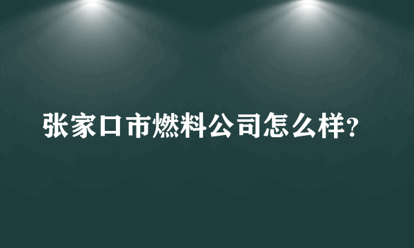 张家口市燃料公司怎么样？