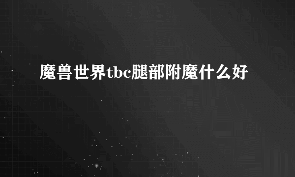 魔兽世界tbc腿部附魔什么好