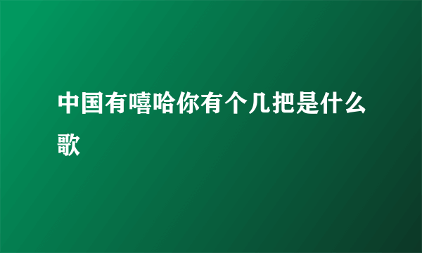 中国有嘻哈你有个几把是什么歌