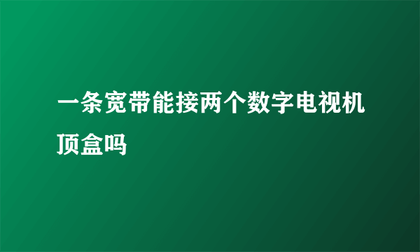 一条宽带能接两个数字电视机顶盒吗