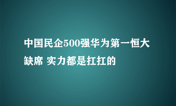 中国民企500强华为第一恒大缺席 实力都是扛扛的