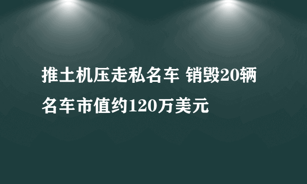 推土机压走私名车 销毁20辆名车市值约120万美元