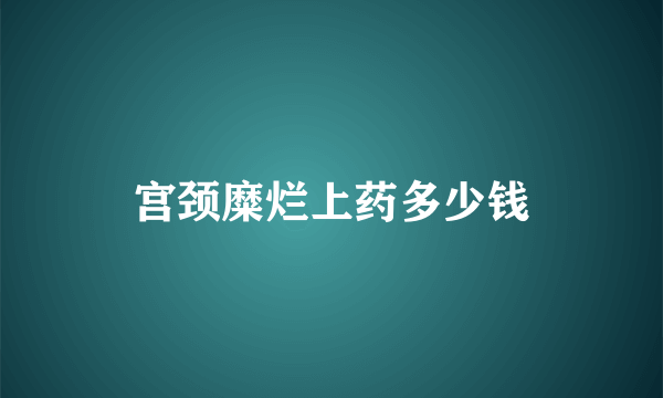 宫颈糜烂上药多少钱