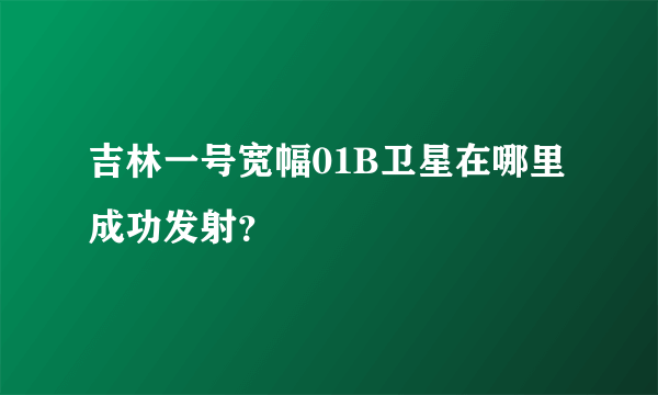 吉林一号宽幅01B卫星在哪里成功发射？