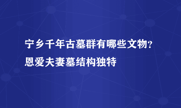 宁乡千年古墓群有哪些文物？恩爱夫妻墓结构独特