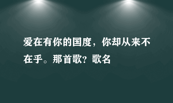 爱在有你的国度，你却从来不在乎。那首歌？歌名