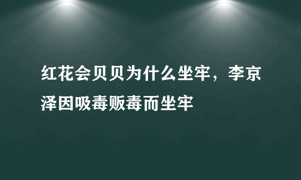 红花会贝贝为什么坐牢，李京泽因吸毒贩毒而坐牢