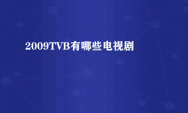 2009TVB有哪些电视剧