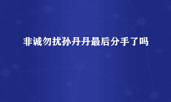 非诚勿扰孙丹丹最后分手了吗